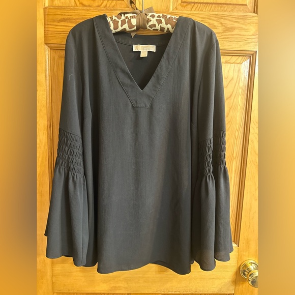 Michael Kors Black Bell Sleeve Blouse - Picture 2 of 5